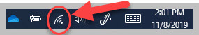 icons on bottom bar of desktop, third from left is wifi icon